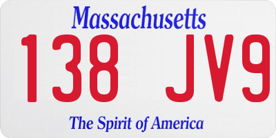 MA license plate 138JV9
