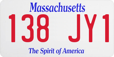 MA license plate 138JY1
