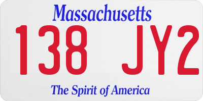 MA license plate 138JY2