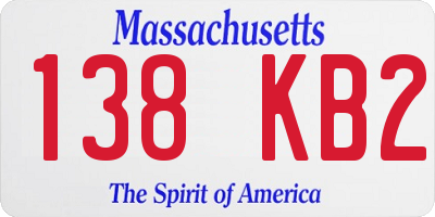 MA license plate 138KB2
