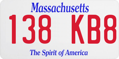 MA license plate 138KB8