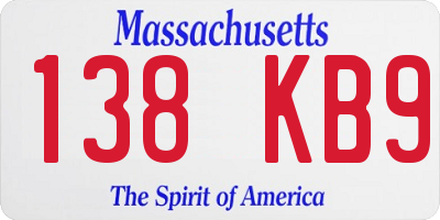 MA license plate 138KB9