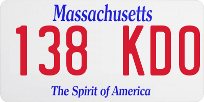 MA license plate 138KD0