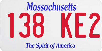 MA license plate 138KE2