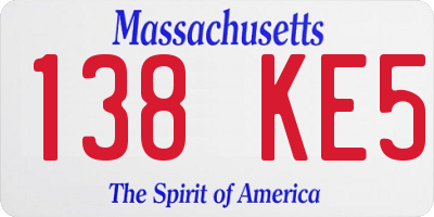 MA license plate 138KE5