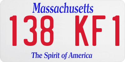MA license plate 138KF1
