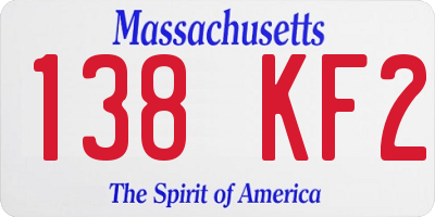 MA license plate 138KF2