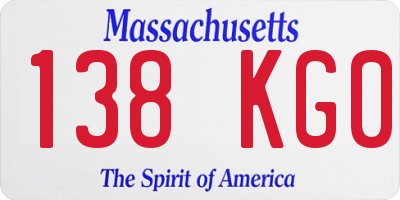 MA license plate 138KG0