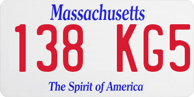 MA license plate 138KG5