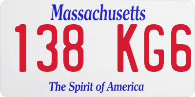 MA license plate 138KG6