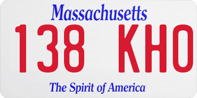 MA license plate 138KH0