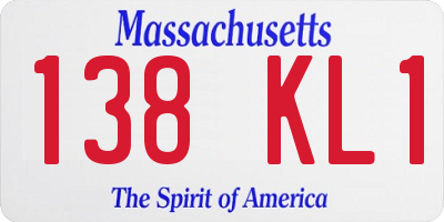MA license plate 138KL1