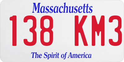 MA license plate 138KM3