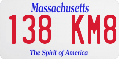 MA license plate 138KM8