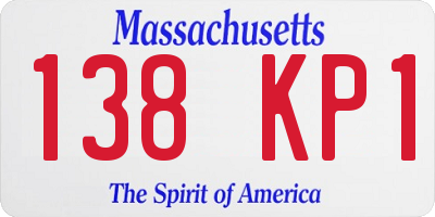 MA license plate 138KP1
