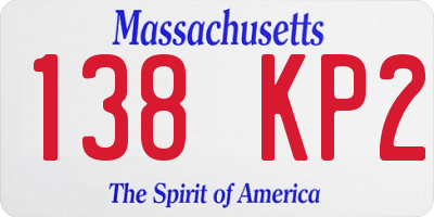 MA license plate 138KP2