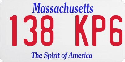 MA license plate 138KP6