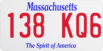 MA license plate 138KQ6