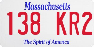 MA license plate 138KR2