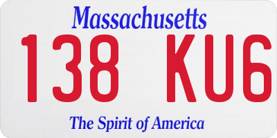 MA license plate 138KU6