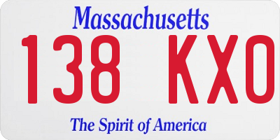 MA license plate 138KX0