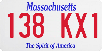MA license plate 138KX1
