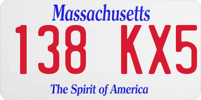 MA license plate 138KX5