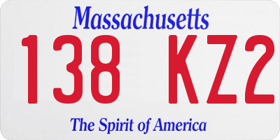 MA license plate 138KZ2