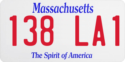 MA license plate 138LA1