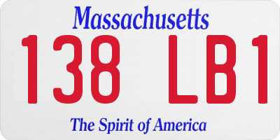 MA license plate 138LB1