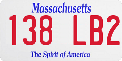 MA license plate 138LB2