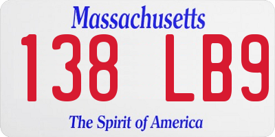 MA license plate 138LB9