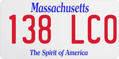 MA license plate 138LC0