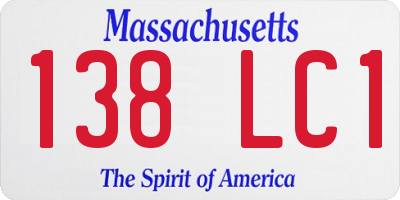 MA license plate 138LC1