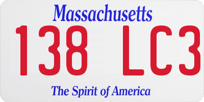MA license plate 138LC3