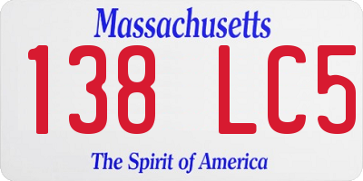 MA license plate 138LC5