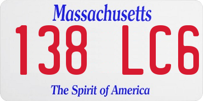 MA license plate 138LC6