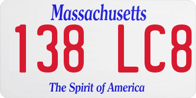 MA license plate 138LC8