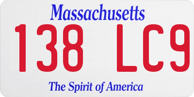 MA license plate 138LC9