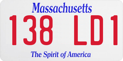 MA license plate 138LD1