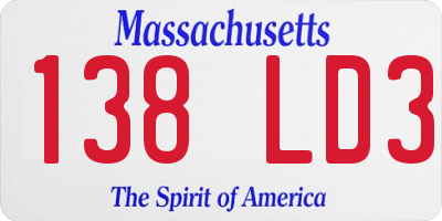 MA license plate 138LD3