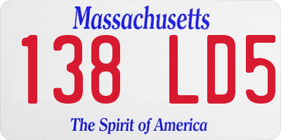 MA license plate 138LD5