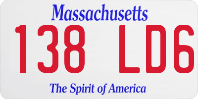 MA license plate 138LD6