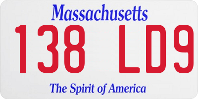 MA license plate 138LD9