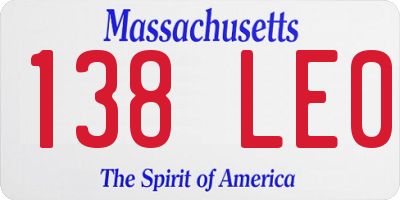 MA license plate 138LE0