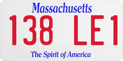 MA license plate 138LE1