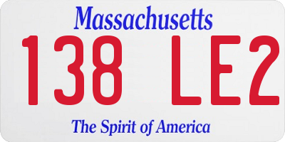MA license plate 138LE2