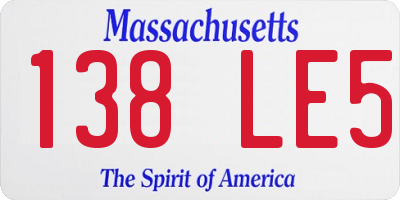 MA license plate 138LE5