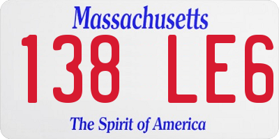 MA license plate 138LE6