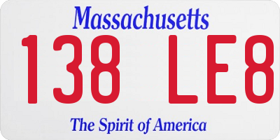 MA license plate 138LE8